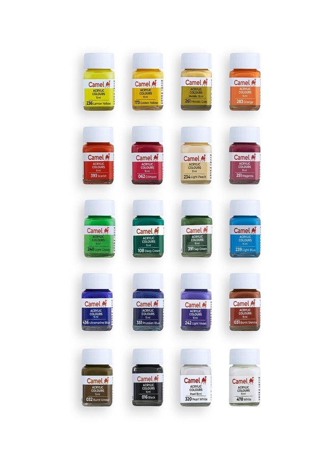 كاميل مجموعة ألوان كاميل أكريليك ألترا، اللؤلؤية والمعدنية - عبوة من 20 لونًا - Image 2